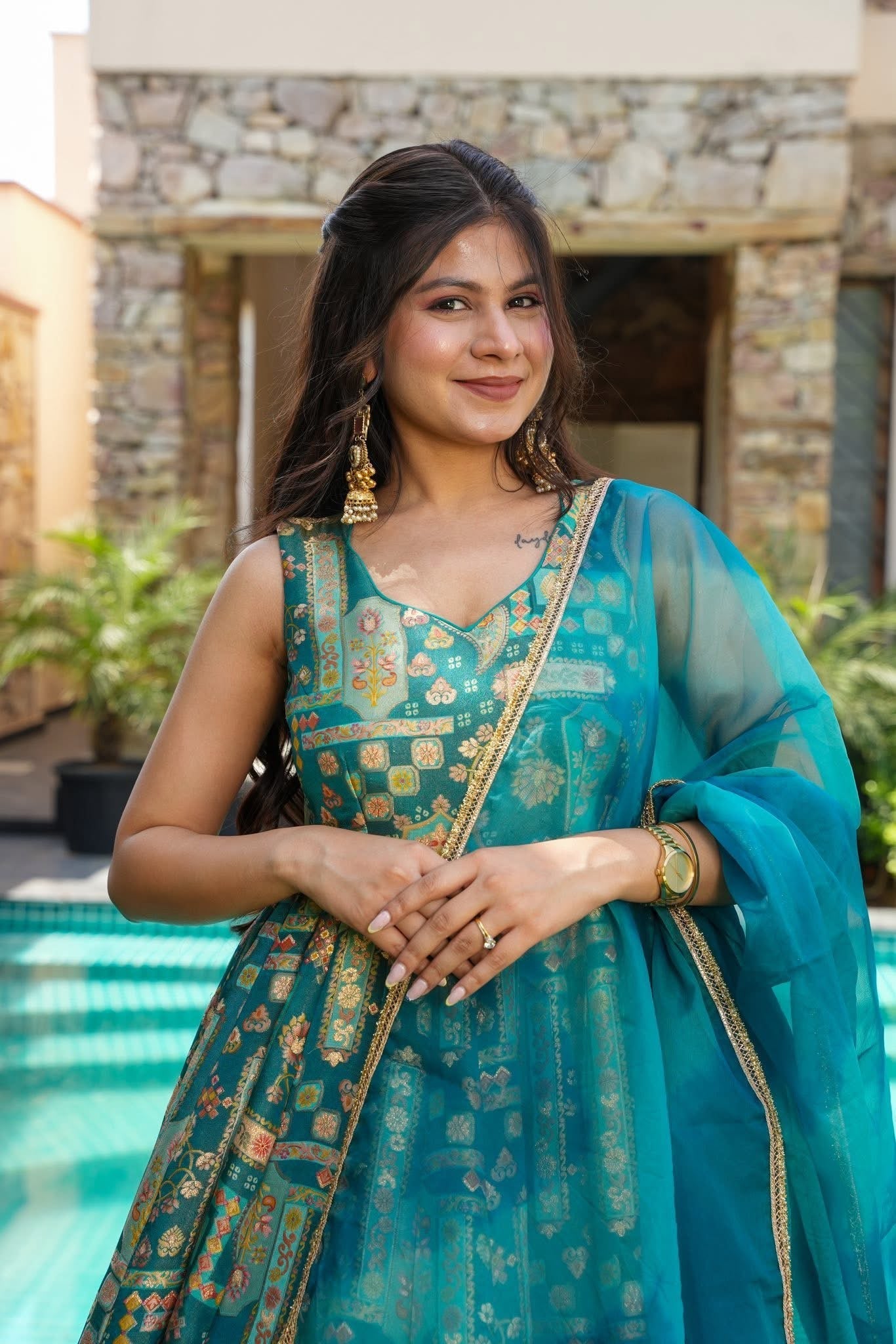 Firoza Silk Maxi Suit Set
