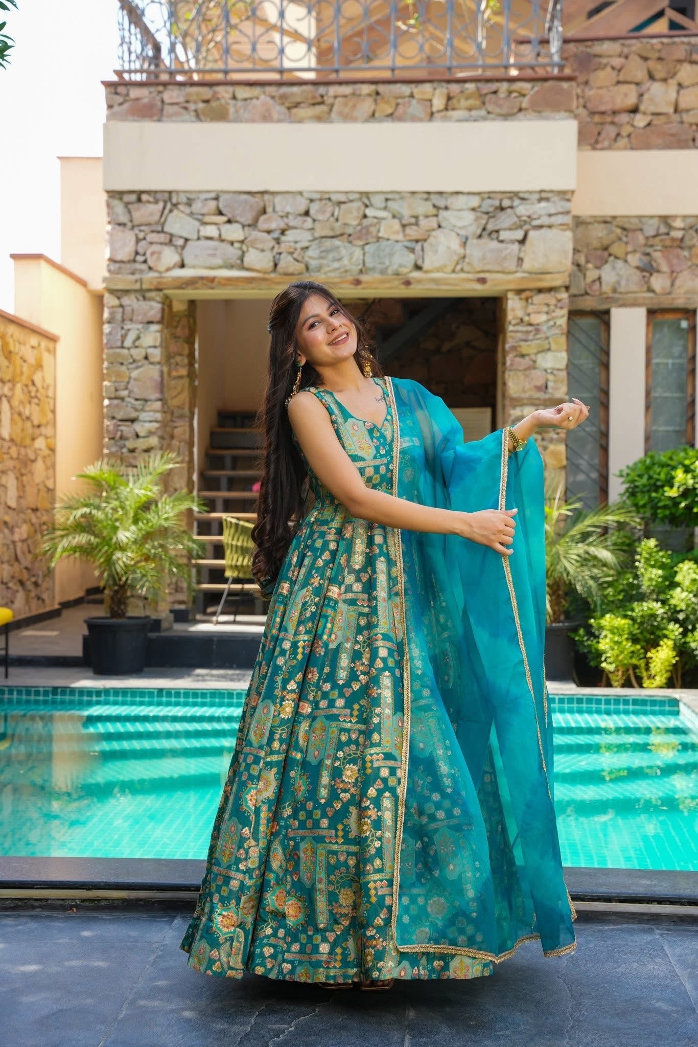 Firoza Silk Maxi Suit Set