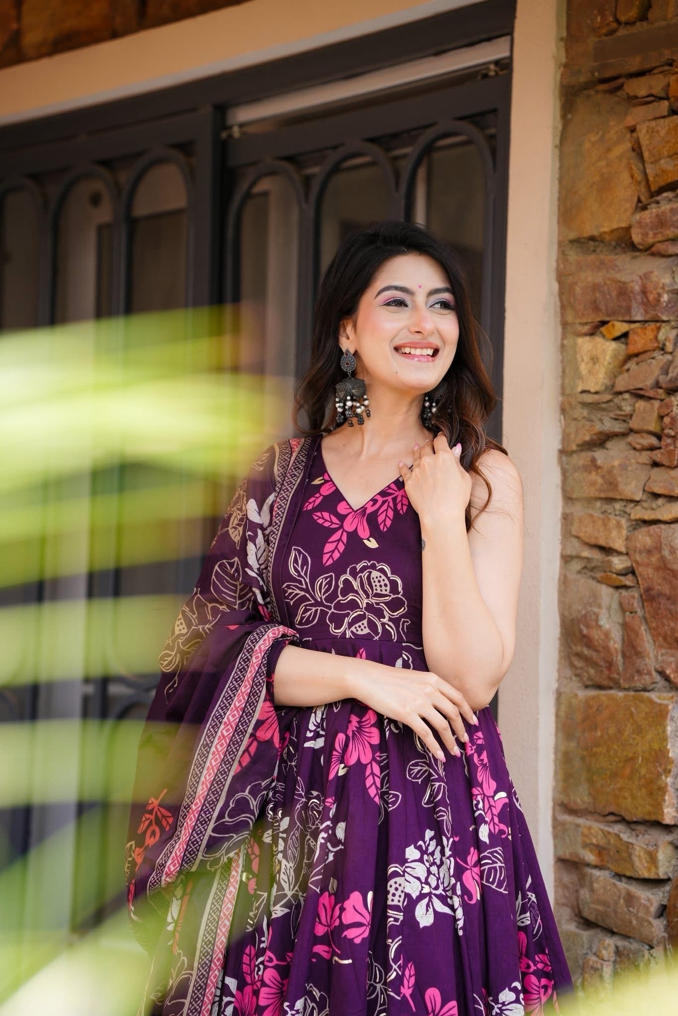 Violet Whimsy Cotton Suit Set