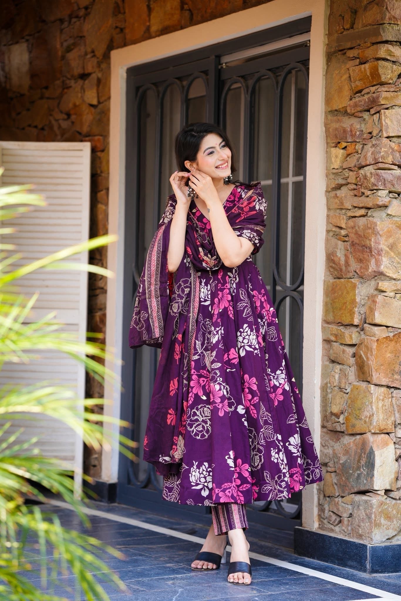 Violet Whimsy Cotton Suit Set