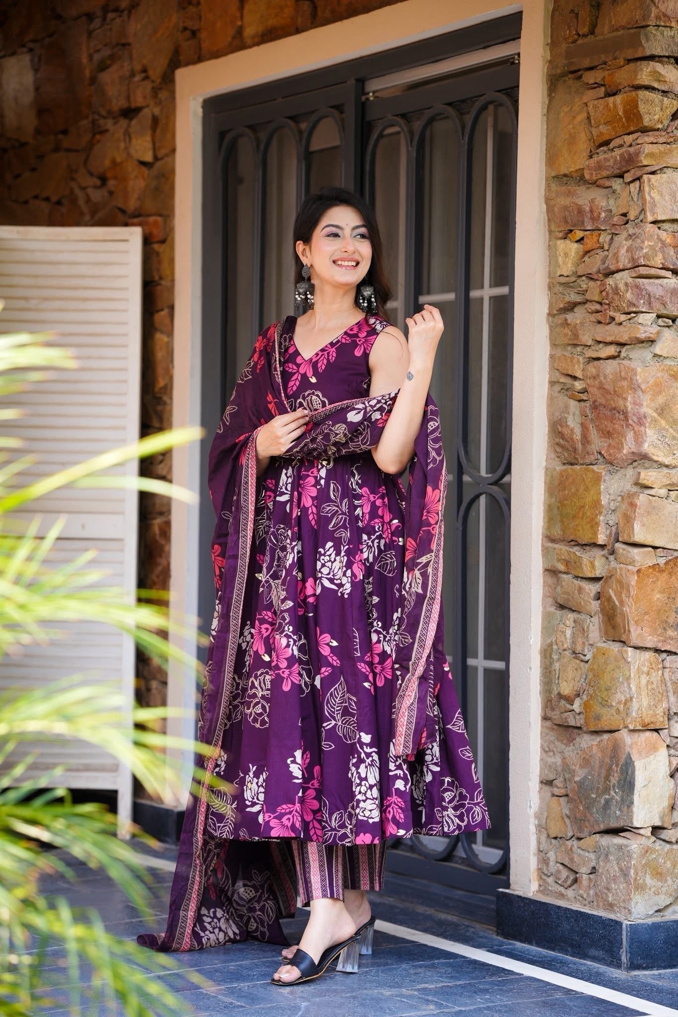 Violet Whimsy Cotton Suit Set
