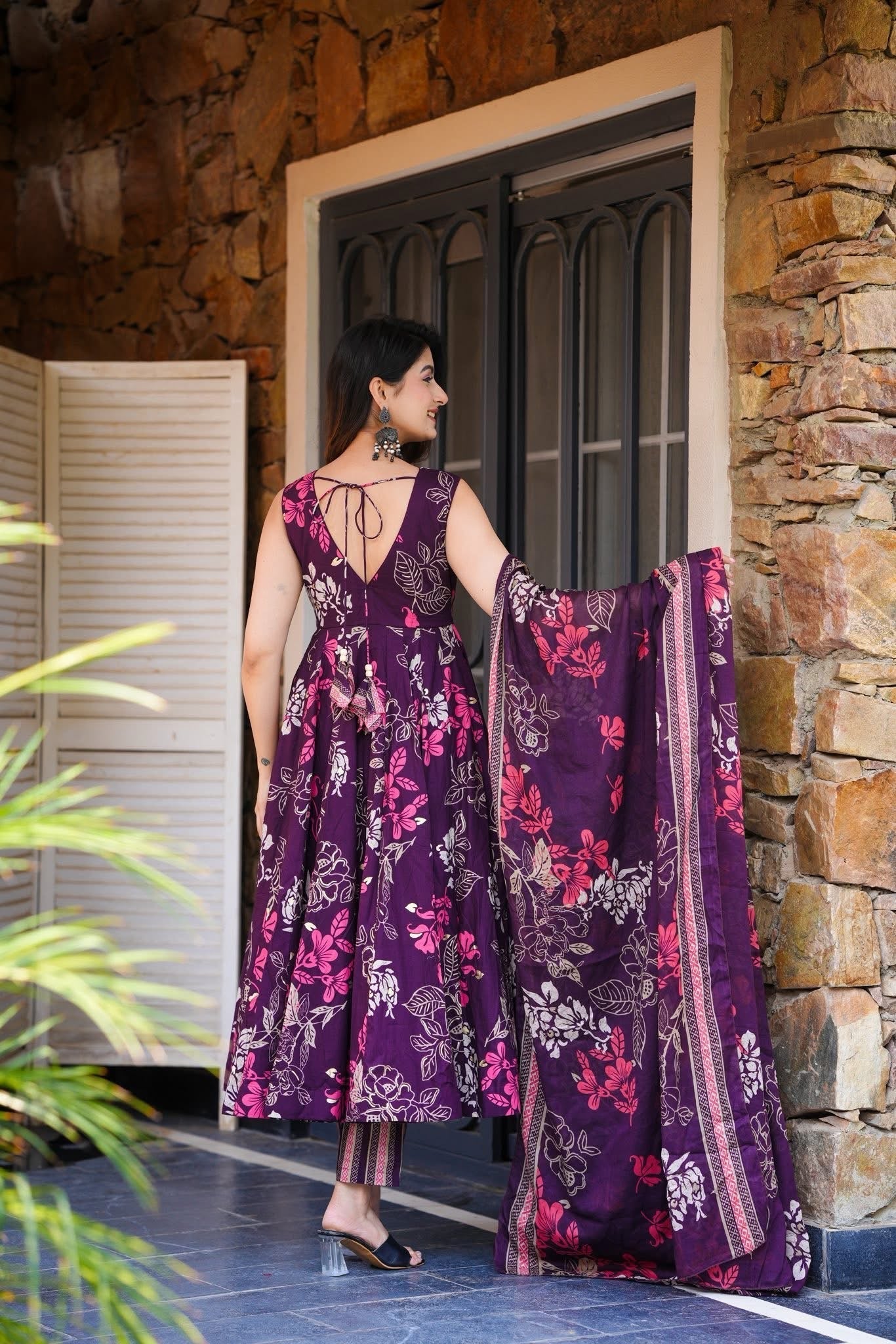 Violet Whimsy Cotton Suit Set