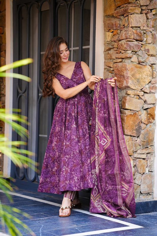 Pushkar Phool Cotton Suit Set