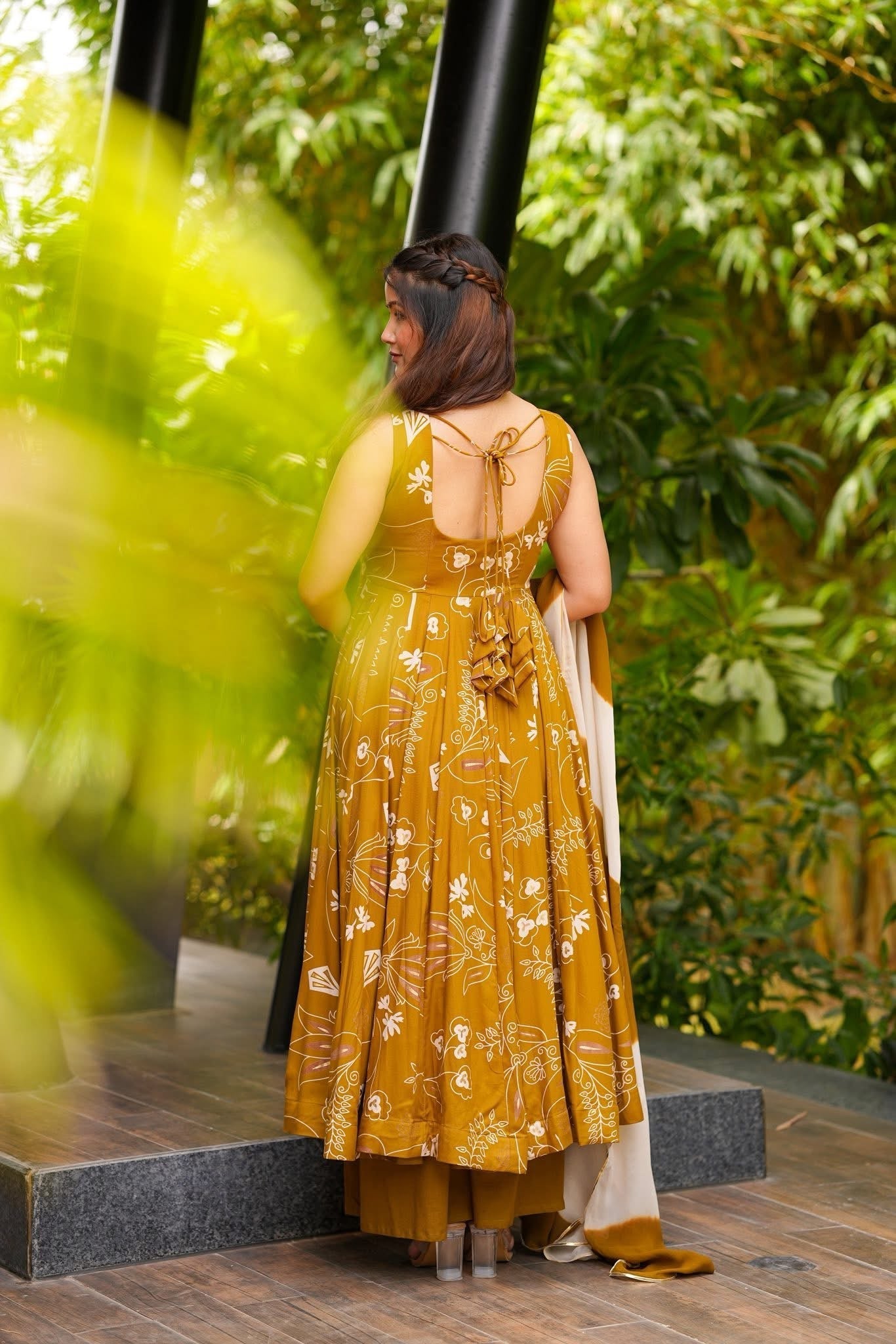 Hazel Mustard Rayon Suit Set