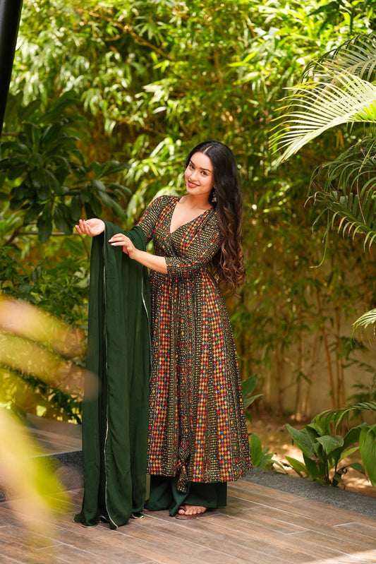 Rehira Emerald Rayon Suit Set