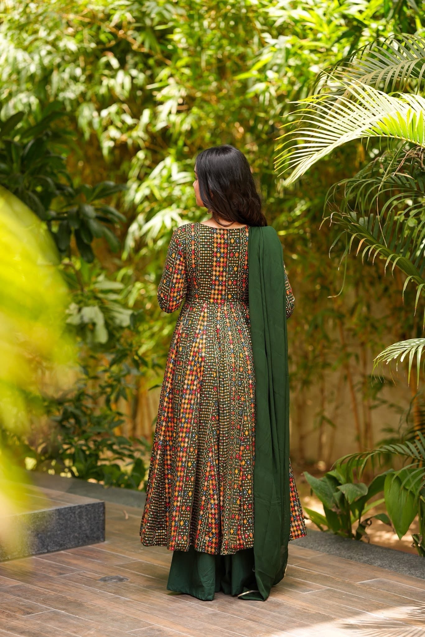 Rehira Emerald Rayon Suit Set