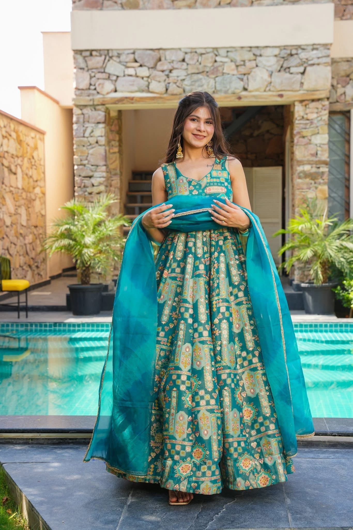 Firoza Silk Maxi Suit Set